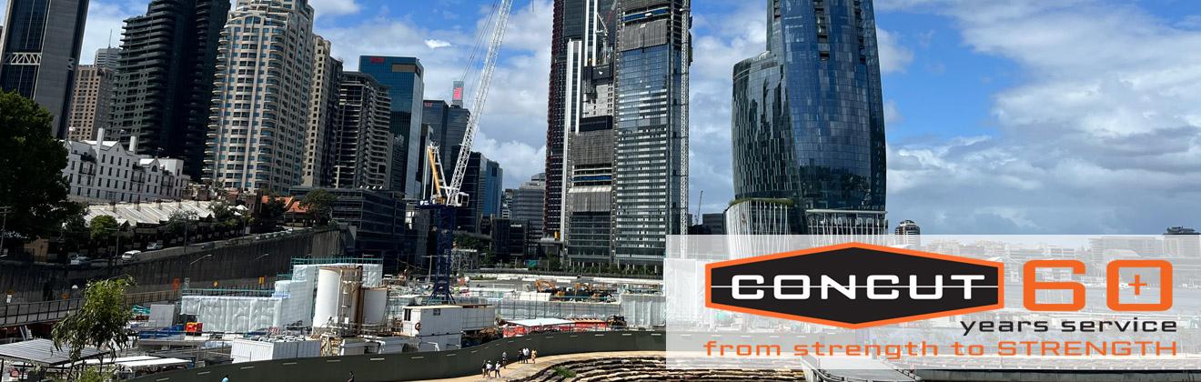 Concrete Cutting in Barangaroo, Sydney NSW during major redevelopment