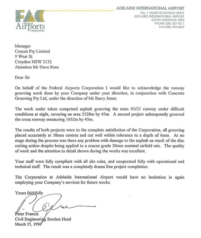 Introduction of Grooving for Mascot Airport